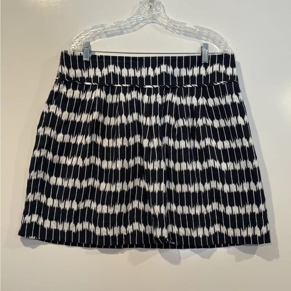 Ann Taylor Loft Navy Blue White Linen‎ Blend Ikat Print Skirt Womens 14 (1267) - Picture 1 of 4